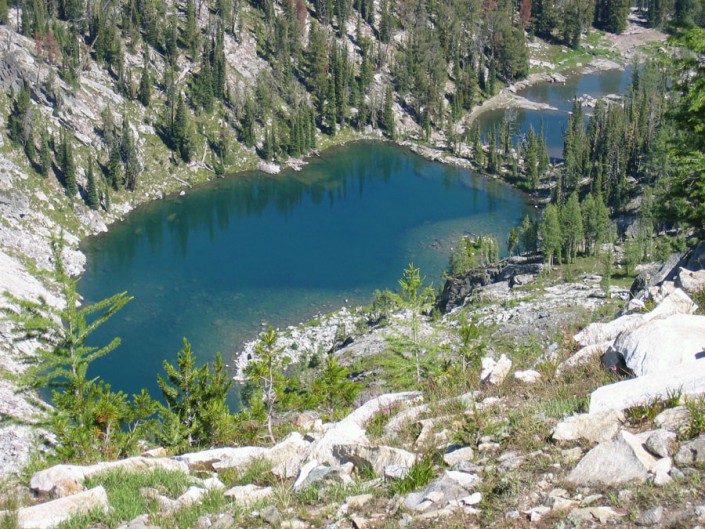 mountain lakes seen from salmon mountain lookout