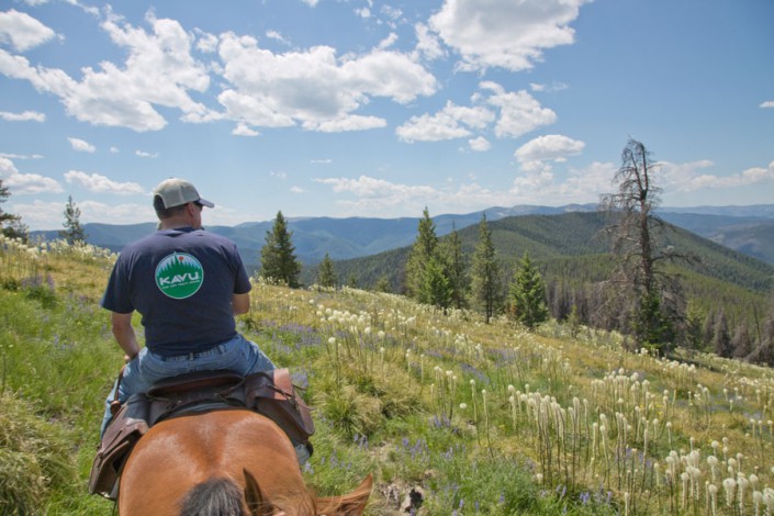 man on horseback ride in the selway wilderness